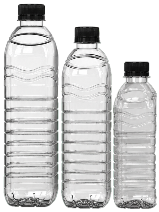 Garrafas PET quadradas Sergipet nos tamanhos 1 litro, 500ml e 300ml